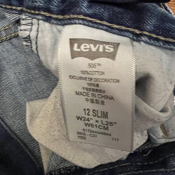 Levi's 505 (with adjustable waist) Boys 12 Slim (24x26) - Picture 3 of 4